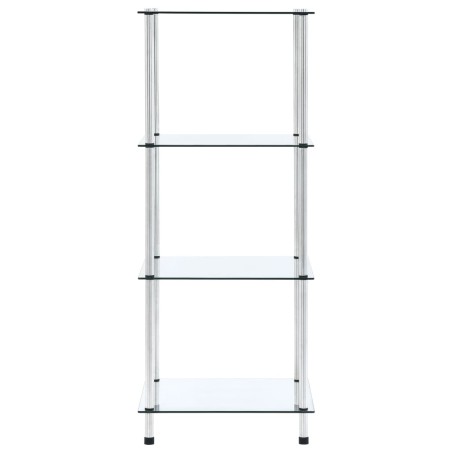 vidaXL Regal mit 4 Ablagen Transparent 40x40x100 cm Hartglas