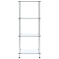 vidaXL Regal mit 4 Ablagen Transparent 40x40x100 cm Hartglas vidaXL Regal mit 4 Ablagen Transparent 40x40x100 cm Hartglas