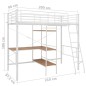 vidaXL Etagenbett mit Tischrahmen Weiß Metall 90x200 cm vidaXL Etagenbett mit Tischrahmen Weiß Metall 90x200 cm