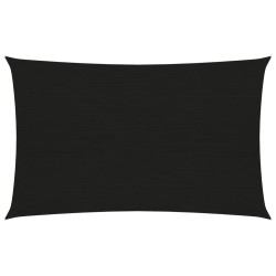vidaXL Sonnensegel 160 g/m² Schwarz 4x6 m HDPE