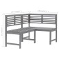 vidaXL Garten-Eckbank Grau 140 cm Massivholz Akazie vidaXL Garten-Eckbank Grau 140 cm Massivholz Akazie
