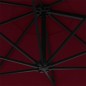 vidaXL Sonnenschirm Wandmontage mit LEDs Metallmast 300cm Burgunderrot vidaXL Sonnenschirm Wandmontage mit LEDs Metallmast 300cm Burgunderrot