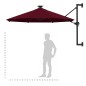 vidaXL Sonnenschirm Wandmontage mit LEDs Metallmast 300cm Burgunderrot vidaXL Sonnenschirm Wandmontage mit LEDs Metallmast 300cm Burgunderrot