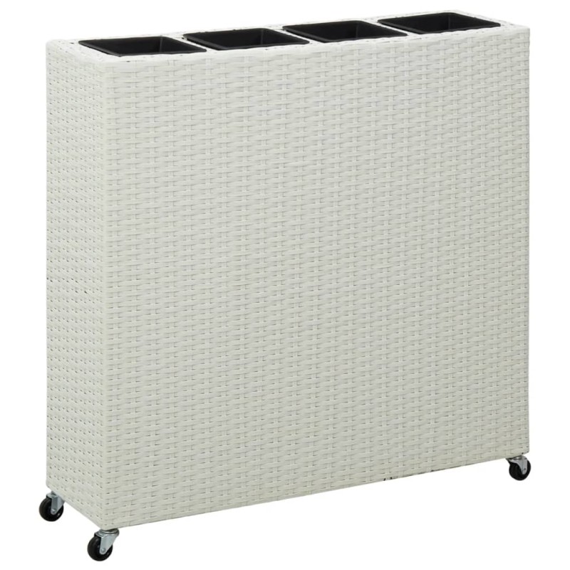 vidaXL Garten-Hochbeet mit 4 Töpfen 80x22x79 cm Poly Rattan Weiß vidaXL Garten-Hochbeet mit 4 Töpfen 80x22x79 cm Poly Rattan Weiß