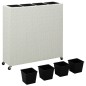 vidaXL Garten-Hochbeet mit 4 Töpfen 80x22x79 cm Poly Rattan Weiß vidaXL Garten-Hochbeet mit 4 Töpfen 80x22x79 cm Poly Rattan Weiß