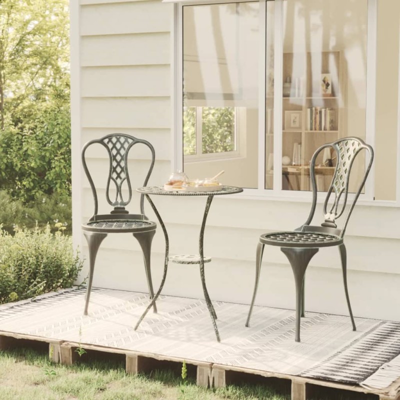 vidaXL 3-tlg. Bistro-Set Aluminiumguss Grün vidaXL 3-tlg. Bistro-Set Aluminiumguss Grün