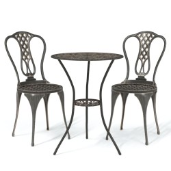 vidaXL 3-tlg. Bistro-Set Aluminiumguss Bronzen