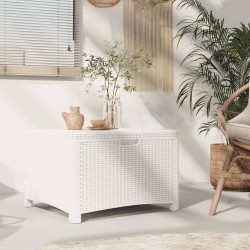 vidaXL Garten-Aufbewahrungsbox 60x54x41 cm PP Rattan Weiß