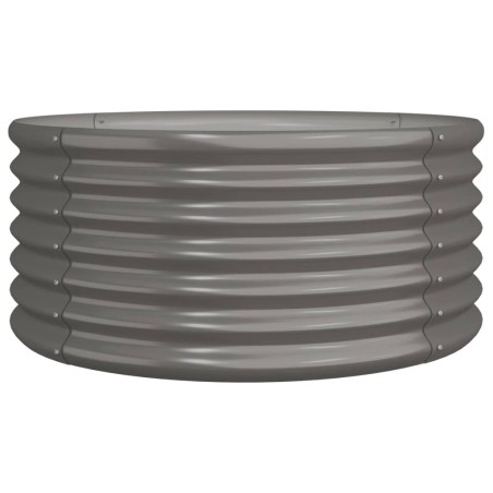 vidaXL Pflanzkübel Pulverbeschichteter Stahl 80x80x36 cm Grau