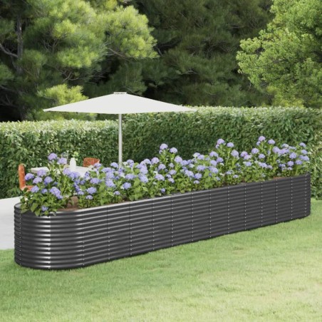 vidaXL Hochbeet Anthrazit 554x100x68 cm Pulverbeschichteter Stahl