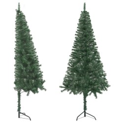 vidaXL Künstlicher Eck-Weihnachtsbaum Grün 120 cm PVC 