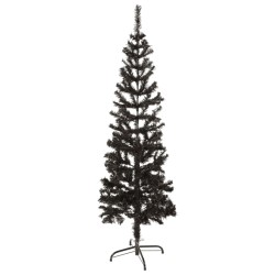 vidaXL Schlanker Weihnachtsbaum Schwarz 150 cm
