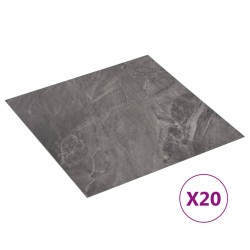 vidaXL PVC-Fliesen Selbstklebend 20 Stk. 1,86 m² Schwarzes Muster
