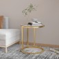vidaXL Beistelltisch Golden und Transparent 45 cm Hartglas vidaXL Beistelltisch Golden und Transparent 45 cm Hartglas