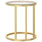 vidaXL Beistelltisch Golden und Transparent 45 cm Hartglas vidaXL Beistelltisch Golden und Transparent 45 cm Hartglas