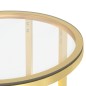 vidaXL Beistelltisch Golden und Transparent 45 cm Hartglas vidaXL Beistelltisch Golden und Transparent 45 cm Hartglas
