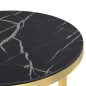 vidaXL Beistelltisch Golden und Schwarze Marmor-Optik 45 cm Hartglas vidaXL Beistelltisch Golden und Schwarze Marmor-Optik 45 cm Hartglas