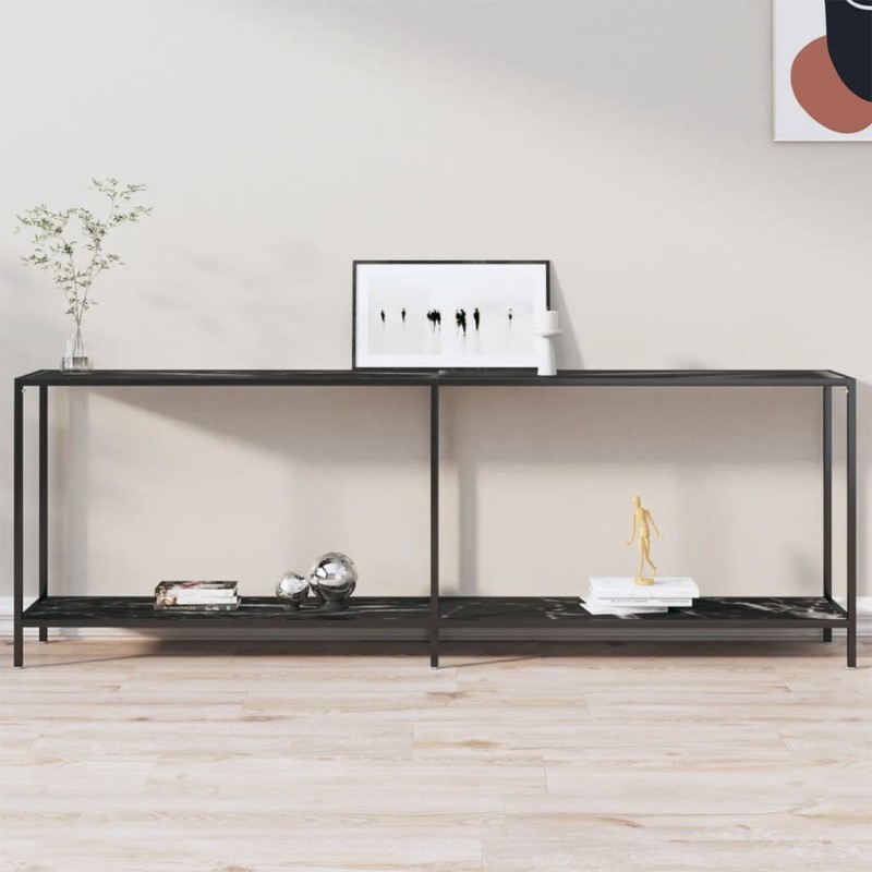 vidaXL Konsolentisch Schwarz 220x35x75,5 cm Hartglas vidaXL Konsolentisch Schwarz 220x35x75,5 cm Hartglas