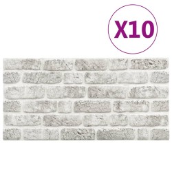 vidaXL 3D-Wandpaneele 10 Stk. Hellgrau Backstein-Optik EPS