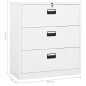vidaXL Aktenschrank Weiß 90x46x103 cm Stahl vidaXL Aktenschrank Weiß 90x46x103 cm Stahl