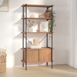 vidaXL Regal mit 5 Böden und Schrank 80x40x163 cm Stahl Holzwerkstoff