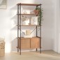 vidaXL Regal mit 5 Böden und Schrank 80x40x163 cm Stahl Holzwerkstoff vidaXL Regal mit 5 Böden und Schrank 80x40x163 cm Stahl Holzwerkstoff