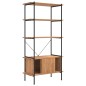 vidaXL Regal mit 5 Böden und Schrank 80x40x163 cm Stahl Holzwerkstoff vidaXL Regal mit 5 Böden und Schrank 80x40x163 cm Stahl Holzwerkstoff