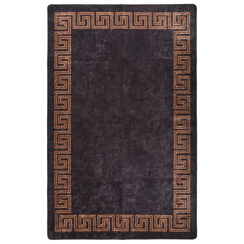 vidaXL Teppich Waschbar 160x230 cm Schwarz und Golden Rutschfest vidaXL Teppich Waschbar 160x230 cm Schwarz und Golden Rutschfest