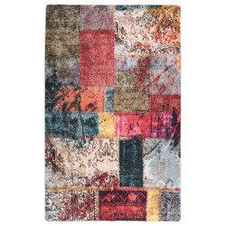 vidaXL Teppich Waschbar Patchwork 160x230 cm Mehrfarbig Rutschfest