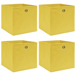 vidaXL Aufbewahrungsboxen 4 Stk. Gelb 32x32x32 cm Stoff