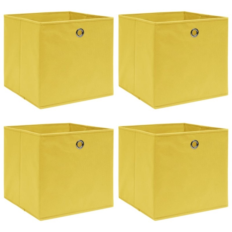 vidaXL Aufbewahrungsboxen 4 Stk. Gelb 32x32x32 cm Stoff vidaXL Aufbewahrungsboxen 4 Stk. Gelb 32x32x32 cm Stoff