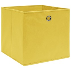 vidaXL Aufbewahrungsboxen 4 Stk. Gelb 32x32x32 cm Stoff
