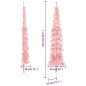 vidaXL Künstlicher Halb-Weihnachtsbaum mit Ständer Schlank Rosa 210 cm vidaXL Künstlicher Halb-Weihnachtsbaum mit Ständer Schlank Rosa 210 cm