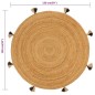vidaXL Teppich Geflochten mit Quasten 150 cm Jute Rund vidaXL Teppich Geflochten mit Quasten 150 cm Jute Rund