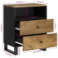 vidaXL Nachttisch 50x33x62 cm Massivholz Mango & Holzwerkstoff