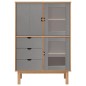 vidaXL Highboard OTTA Braun&Grau 85x43x125 cm Massivholz Kiefer
