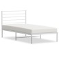 vidaXL Bettgestell mit Kopfteil Metall Weiß 80x200 cm vidaXL Bettgestell mit Kopfteil Metall Weiß 80x200 cm