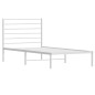 vidaXL Bettgestell mit Kopfteil Metall Weiß 80x200 cm vidaXL Bettgestell mit Kopfteil Metall Weiß 80x200 cm