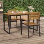 vidaXL Stapelbare Gartenstühle 2 Stk. Massivholz Akazie und Metall vidaXL Stapelbare Gartenstühle 2 Stk. Massivholz Akazie und Metall