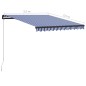 vidaXL Markise Manuell Einziehbar mit LED 350x250 cm Blau & Weiß vidaXL Markise Manuell Einziehbar mit LED 350x250 cm Blau & Weiß