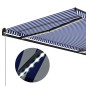 vidaXL Markise Manuell Einziehbar mit LED 450x300 cm Blau & Weiß vidaXL Markise Manuell Einziehbar mit LED 450x300 cm Blau & Weiß