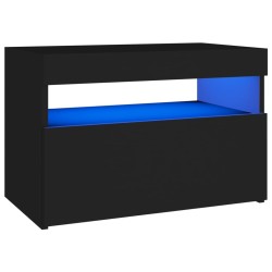 vidaXL TV-Schrank mit LED-Leuchten Schwarz 60x35x40 cm