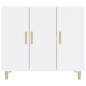 vidaXL Sideboard Hochglanz-Weiß 90x34x80 cm Holzwerkstoff vidaXL Sideboard Hochglanz-Weiß 90x34x80 cm Holzwerkstoff