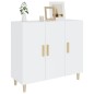 vidaXL Sideboard Hochglanz-Weiß 90x34x80 cm Holzwerkstoff vidaXL Sideboard Hochglanz-Weiß 90x34x80 cm Holzwerkstoff