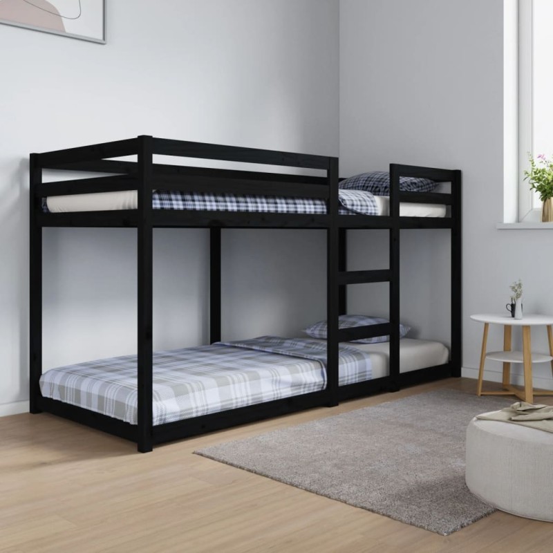 vidaXL Etagenbett Schwarz 80x200 cm Massivholz Kiefer vidaXL Etagenbett Schwarz 80x200 cm Massivholz Kiefer