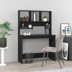 vidaXL Schreibtisch mit Regal Schwarz 102x45x148 cm Holzwerkstoff