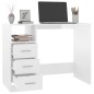 vidaXL Schreibtisch mit Schubladen Hochglanz-Weiß 102x50x76 cm vidaXL Schreibtisch mit Schubladen Hochglanz-Weiß 102x50x76 cm