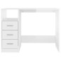 vidaXL Schreibtisch mit Schubladen Hochglanz-Weiß 102x50x76 cm vidaXL Schreibtisch mit Schubladen Hochglanz-Weiß 102x50x76 cm