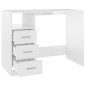vidaXL Schreibtisch mit Schubladen Hochglanz-Weiß 102x50x76 cm vidaXL Schreibtisch mit Schubladen Hochglanz-Weiß 102x50x76 cm