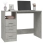 vidaXL Schreibtisch mit Schubladen Betongrau 102x50x76cm Holzwerkstoff vidaXL Schreibtisch mit Schubladen Betongrau 102x50x76cm Holzwerkstoff